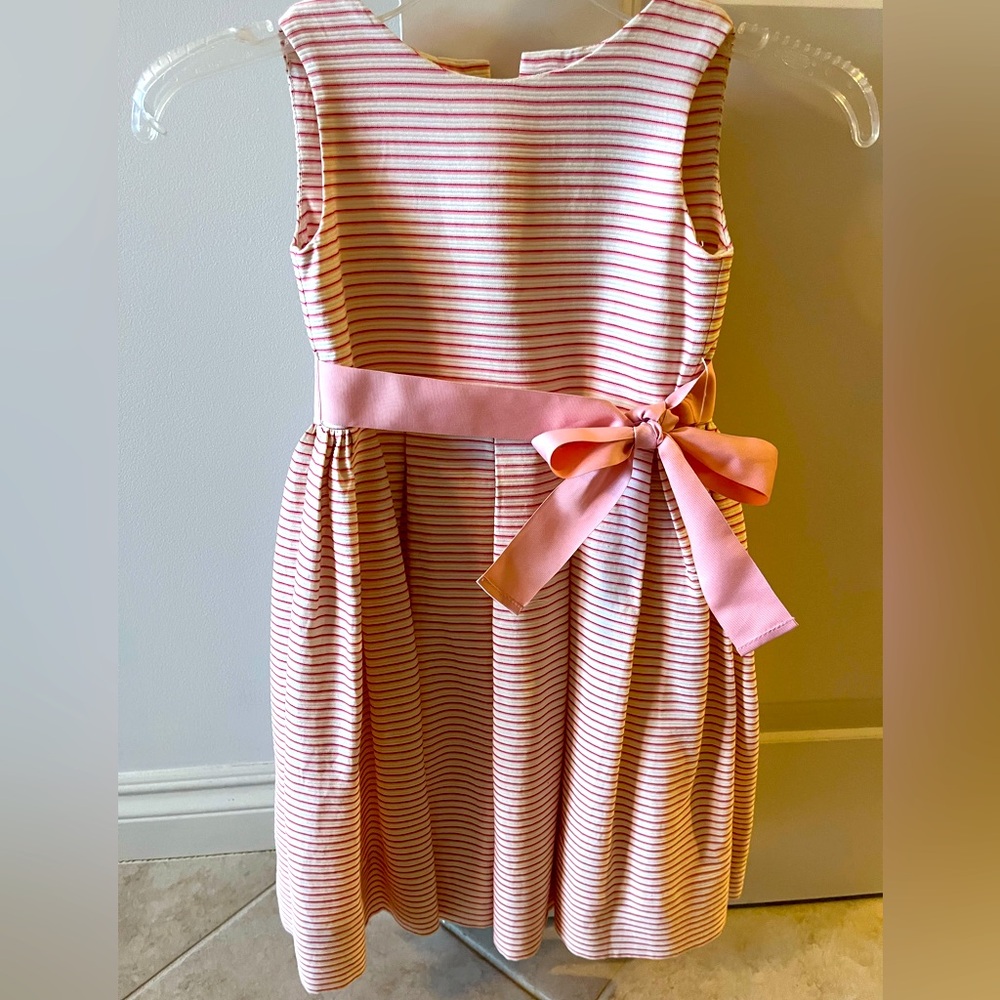 Toddler Girls Ralph Lauren NWT Pink and Ivory Striped Dress with Ribbon 🎀